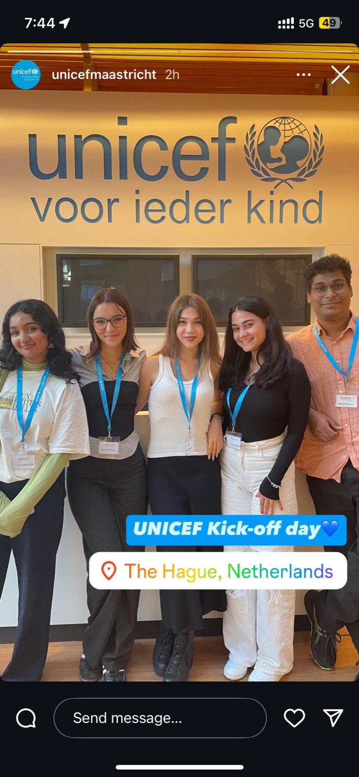 UNICEF Maastricht team at kick-off day in The Hague